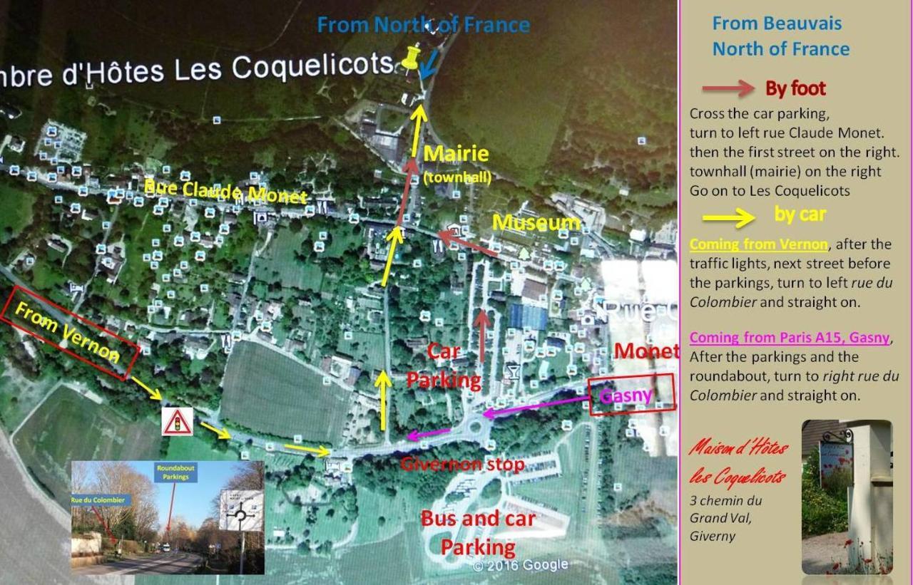 Maison D'Hotes Les Coquelicots จีแวร์นี ภายนอก รูปภาพ